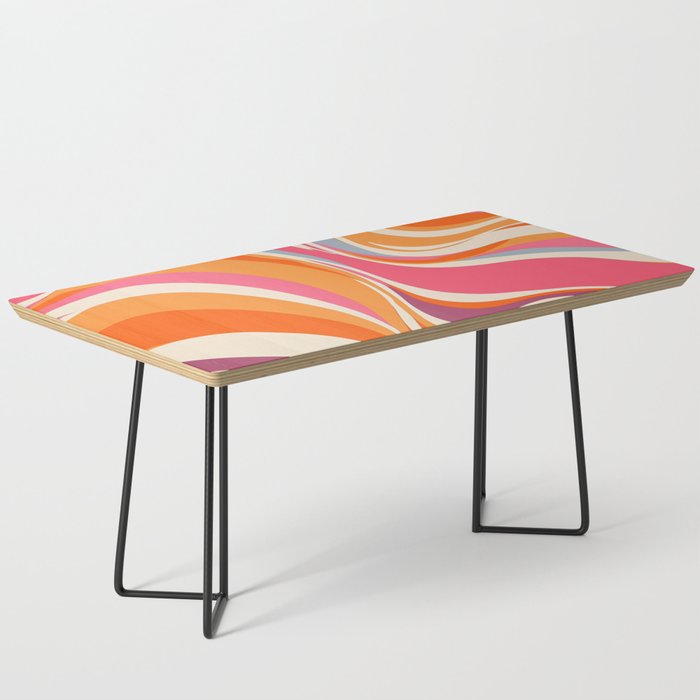 Abstract Swirl Groovy Retro 70s Coffee Table Gallery Image 1