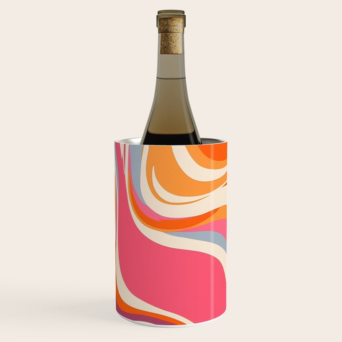 Abstract Swirl Groovy Retro 70s Wine Chiller Gallery Image 3