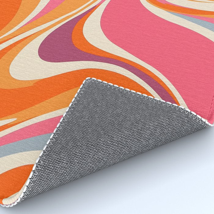 Abstract Swirl Groovy Retro 70s Rug Gallery Image 4