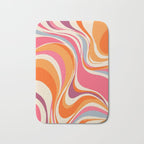 Abstract Swirl Groovy Retro 70s Bath Mat Gallery Image 1