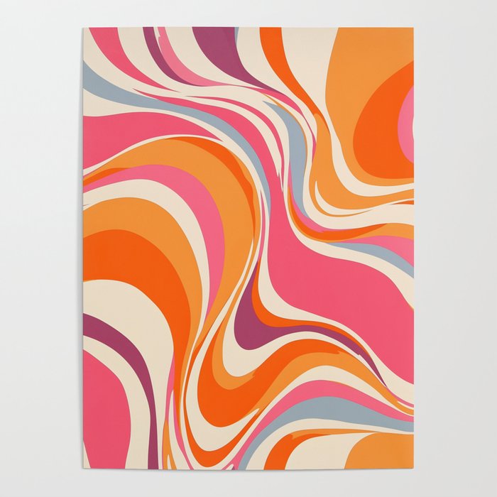 Abstract Swirl Groovy Retro 70s Poster Gallery Image 1