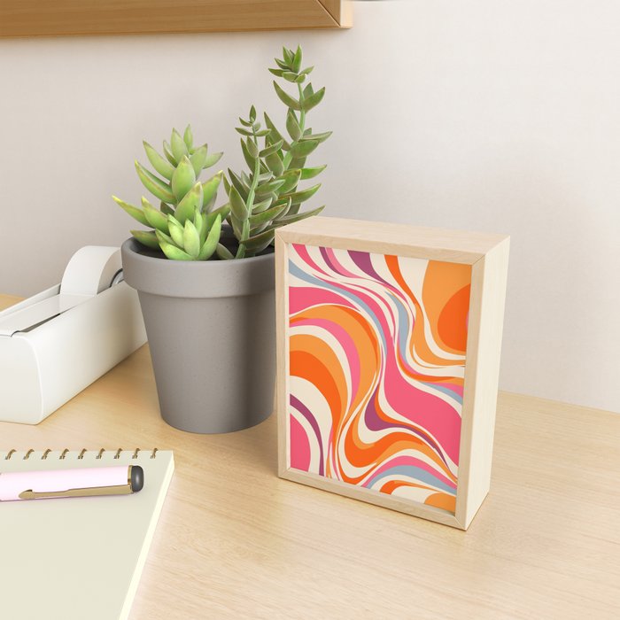 Abstract Swirl Groovy Retro 70s Mini Art Print Gallery Image 2