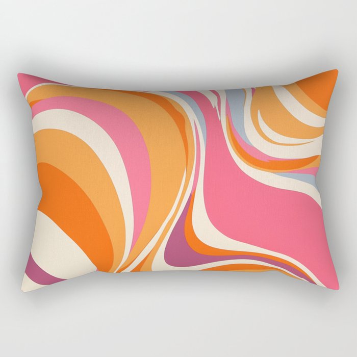 Abstract Swirl Groovy Retro 70s Rectangular Pillow Gallery Image 1