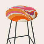 Abstract Swirl Groovy Retro 70s Stool Gallery Image 2