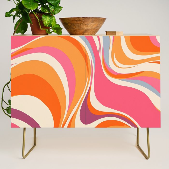 Abstract Swirl Groovy Retro 70s Credenza Gallery Image 1