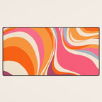 Abstract Swirl Groovy Retro 70s Desk Mat Gallery Image 3
