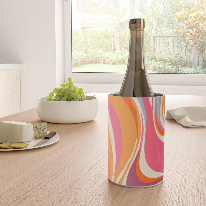 Abstract Swirl Groovy Retro 70s Wine Chiller Gallery Image 4