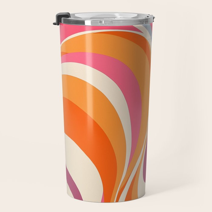 Abstract Swirl Groovy Retro 70s Travel Mug Gallery Image 3