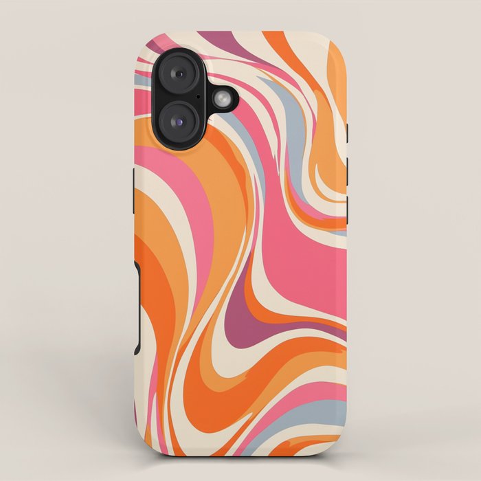 Abstract Swirl Groovy Retro 70s iPhone Case Gallery Image 1