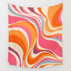 Abstract Swirl Groovy Retro 70s Wall Tapestry Gallery Image 4