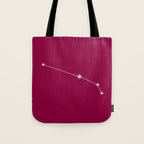Aries Zodiac Star Constellation Line Art Magenta Pink Tote Bag Gallery Image 1