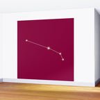 Aries Zodiac Star Constellation Line Art Magenta Pink Wall Mural Gallery Image 2