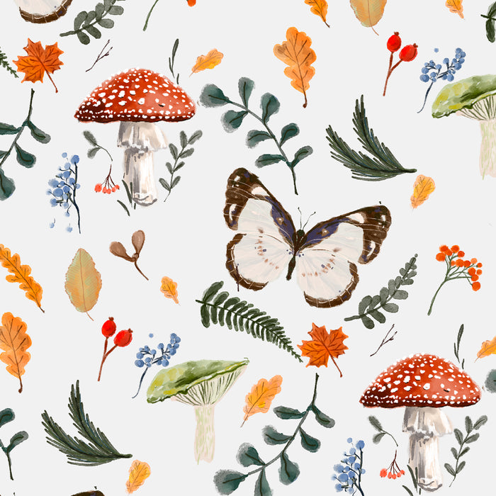 Whimsical Autumn Butterfly with Mushrooms and Leaves Coffee Mug Gallery Image 2