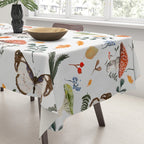 Whimsical Autumn Butterfly with Mushrooms and Leaves Tablecloth Gallery Image 3