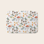 Whimsical Autumn Butterfly with Mushrooms and Leaves Bath Mat Gallery Image 1