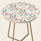 Whimsical Autumn Butterfly with Mushrooms and Leaves Side Table Gallery Image 2