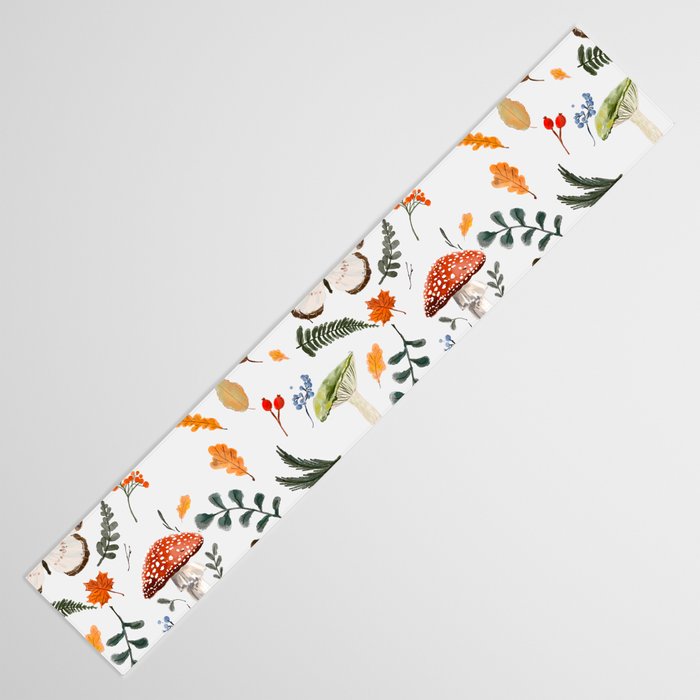Whimsical Autumn Butterfly with Mushrooms and Leaves Table Runner Gallery Image 3