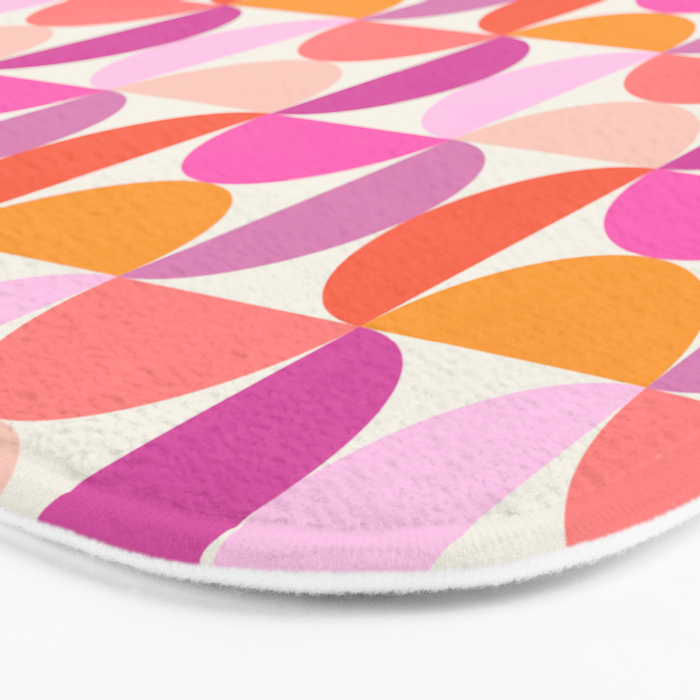 Mid Century Modern Shapes - Pink Bath Mat Gallery Image 3