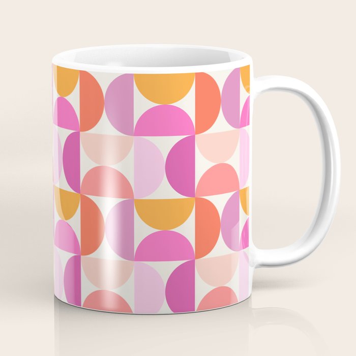 Mid Century Modern Shapes - Pink Coffee Mug Gallery Image 1