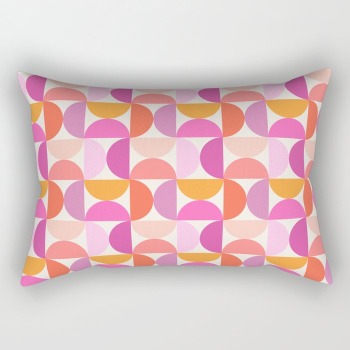 Mid Century Modern Shapes - Pink Rectangular Pillow Gallery Image 2