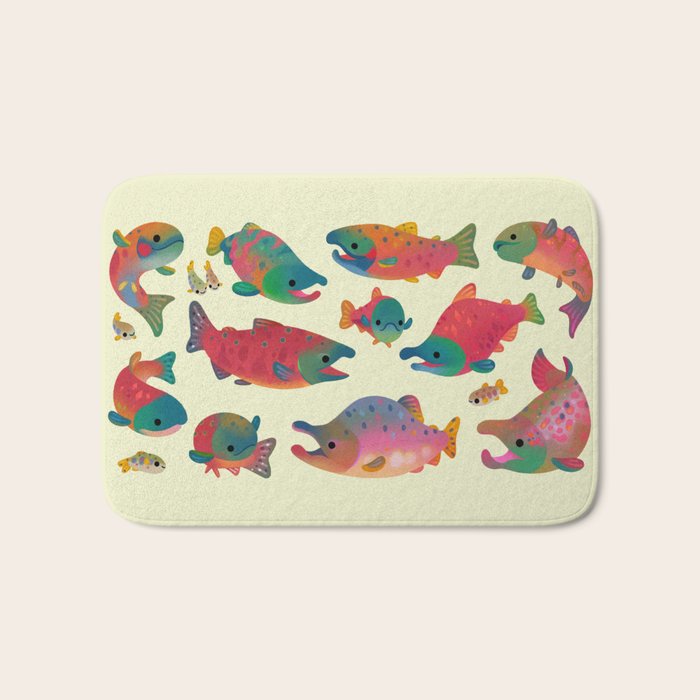 Salmon day Bath Mat Gallery Image 1