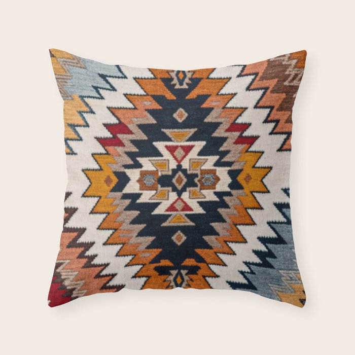 Southwestern Colorful Bohemian Throw Pillow Gallery Image 1
