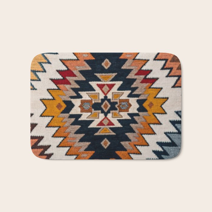 Southwestern Colorful Bohemian Bath Mat Gallery Image 1
