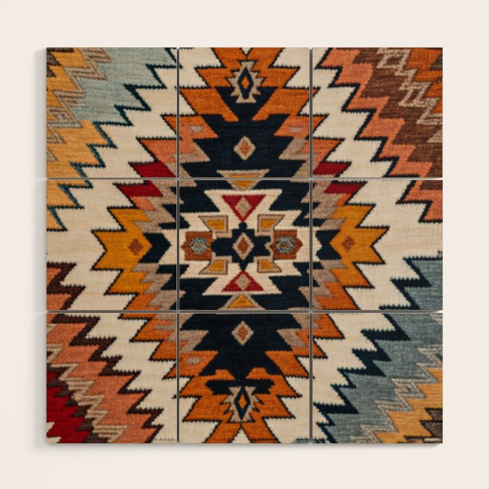 Southwestern Colorful Bohemian Wood Wall Art Gallery Image 1
