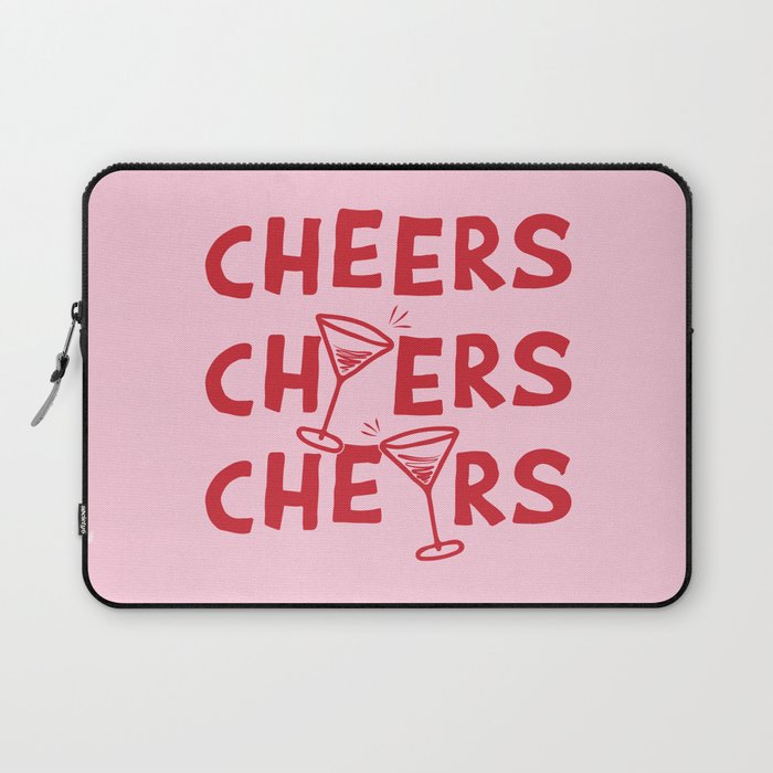 Cheers. Cocktails and Drinks in Pink and Red Laptop Sleeve Gallery Image 1