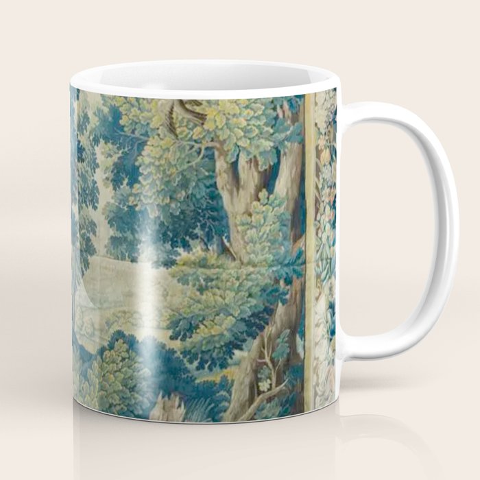 Antique 17th Century Flemish Verdure Lovers Landscape Tapestry Coffee Mug Gallery Image 1