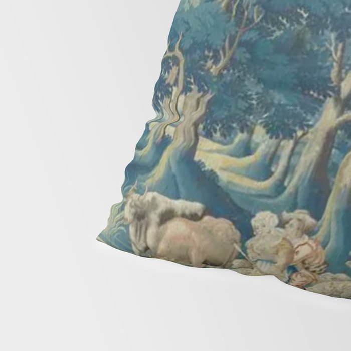Antique 17th Century Flemish Verdure Lovers Landscape Tapestry Pillow Sham Gallery Image 4
