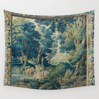 Antique 17th Century Flemish Verdure Lovers Landscape Tapestry Wall Tapestry Gallery Image 4