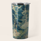 Antique 17th Century Flemish Verdure Lovers Landscape Tapestry Travel Mug Gallery Image 1