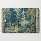 Antique 17th Century Flemish Verdure Lovers Landscape Tapestry Cutting Board Gallery Image 1