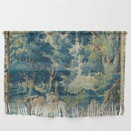 Antique 17th Century Flemish Verdure Lovers Landscape Tapestry Wall Hanging Gallery Image 1