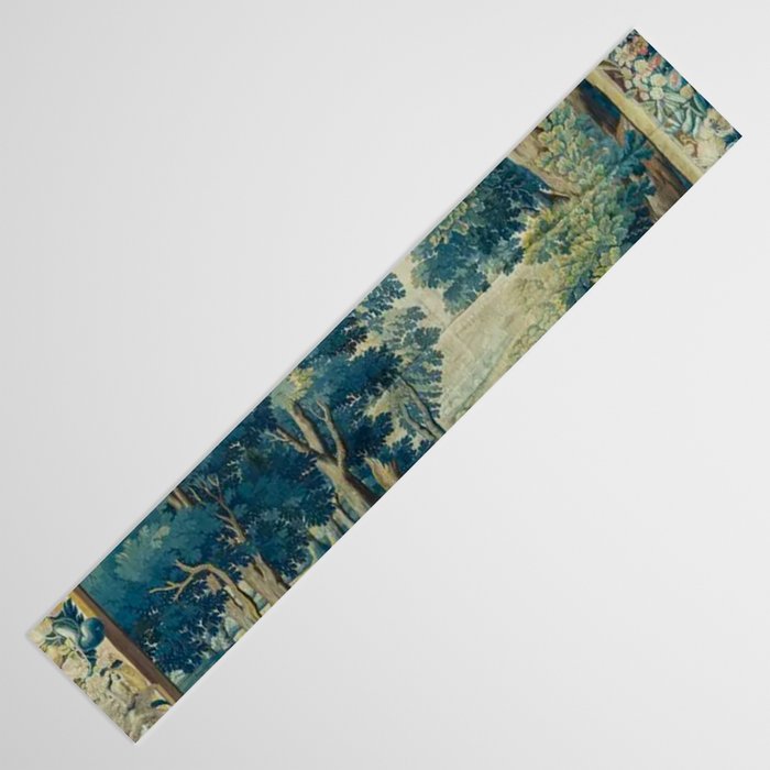 Antique 17th Century Flemish Verdure Lovers Landscape Tapestry Table Runner Gallery Image 3