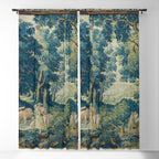 Antique 17th Century Flemish Verdure Lovers Landscape Tapestry Window Curtain Gallery Image 5