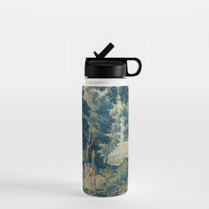 Antique 17th Century Flemish Verdure Lovers Landscape Tapestry Water Bottle Gallery Image 1