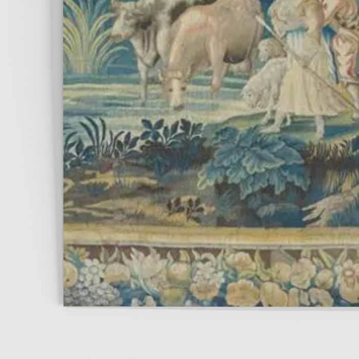 Antique 17th Century Flemish Verdure Lovers Landscape Tapestry Poster Gallery Image 3
