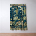Antique 17th Century Flemish Verdure Lovers Landscape Tapestry Window Curtain Gallery Image 3