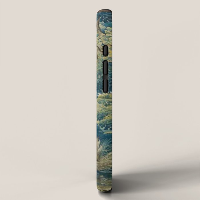 Antique 17th Century Flemish Verdure Lovers Landscape Tapestry iPhone Case Gallery Image 2