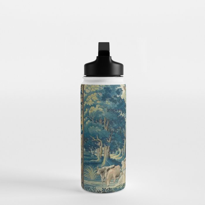 Antique 17th Century Flemish Verdure Lovers Landscape Tapestry Water Bottle Gallery Image 3