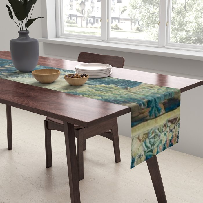 Antique 17th Century Flemish Verdure Lovers Landscape Tapestry Table Runner Gallery Image 2