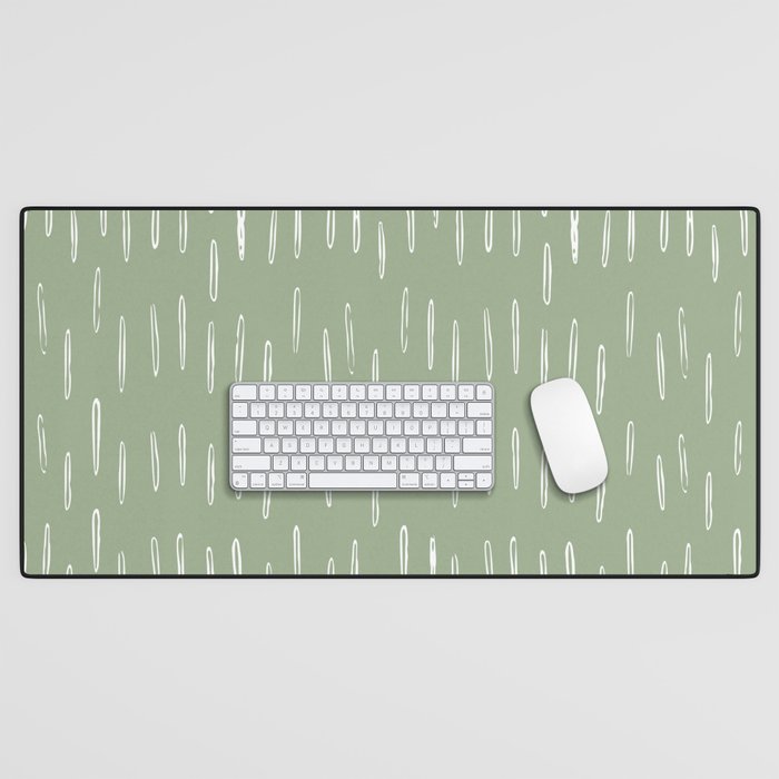 Raindrop Boho Abstract Pattern, Sage Green Desk Mat Gallery Image 1