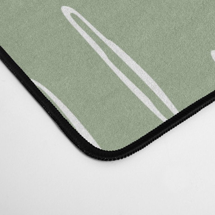 Raindrop Boho Abstract Pattern, Sage Green Desk Mat Gallery Image 4