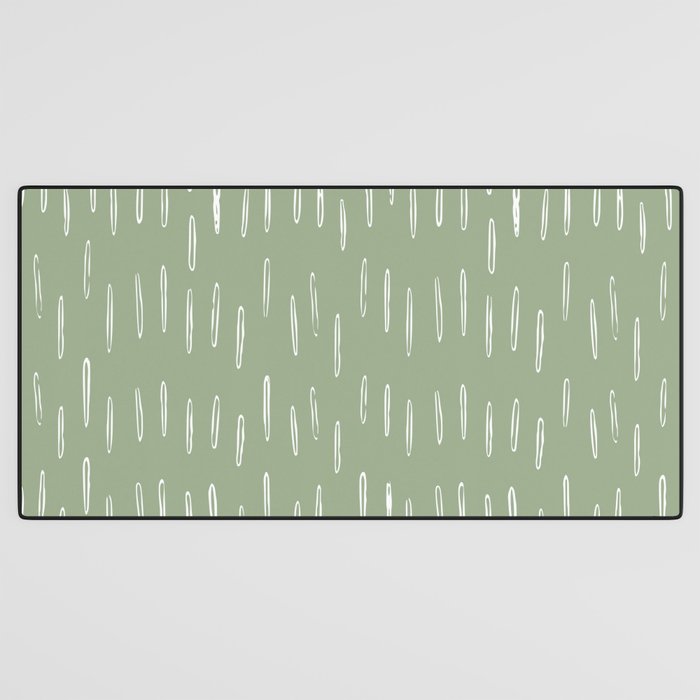 Raindrop Boho Abstract Pattern, Sage Green Desk Mat Gallery Image 3