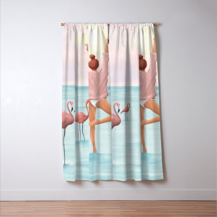 Big Flamingo Window Curtain Gallery Image 3