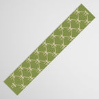 Bows & Ribbons Pattern XXIII Olive Green Table Runner Gallery Image 3