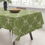 Bows & Ribbons Pattern XXIII Olive Green Tablecloth Gallery Image 3