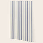 Blue And Cream Striped Wallpaper Gallery Image 2